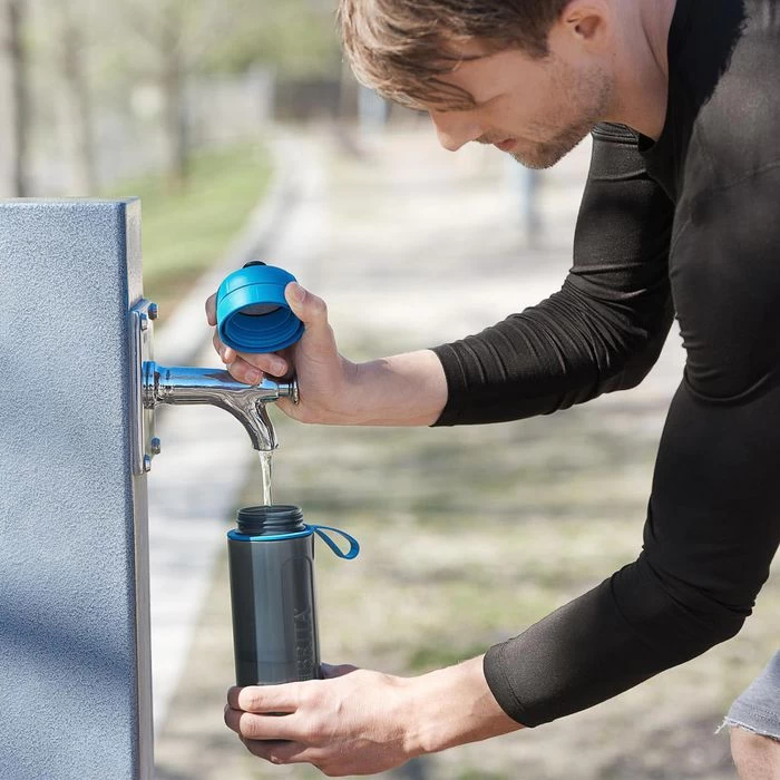 Brita Trinkflasche Fill & Go Active MicroDisc, 0,6 L, Kunststoff, Blau, Mit Wasserfilter – Bild 3