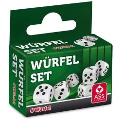 ASS Würfel Altenburger, 22574019, Weiß, Augenwürfel, 15mm Kantenlänge, 6 Stück