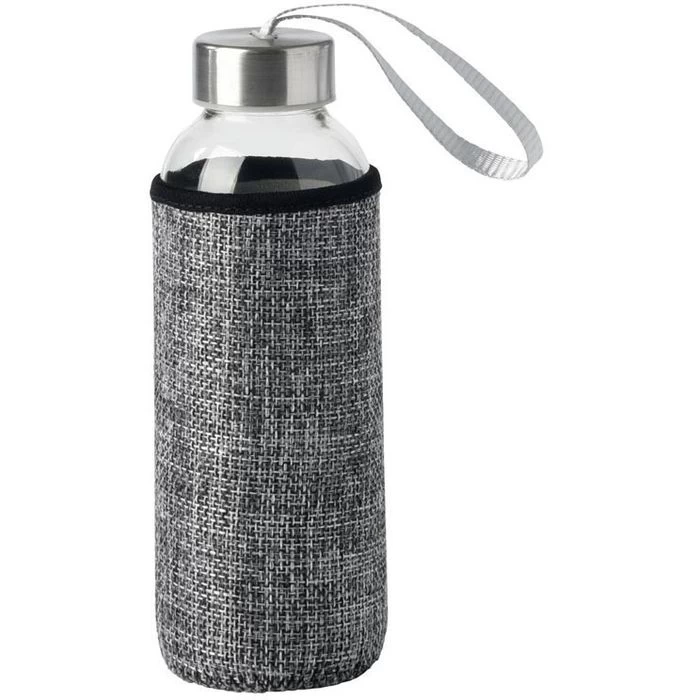 Böttcher-AG Trinkflasche Mit Hülle, 0,45 L, Glas, Transparent