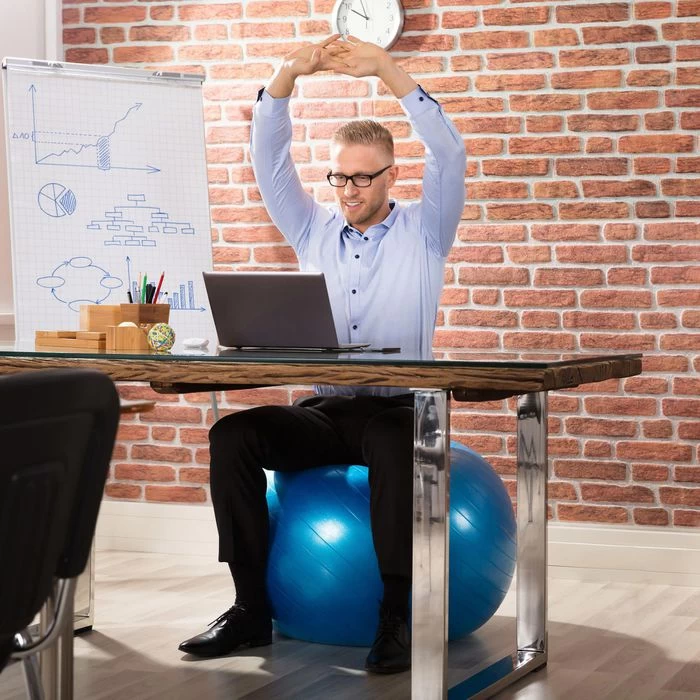 Relaxdays Gymnastikball 75cm, Belastbar Bis 250kg, Blau â Bild 4