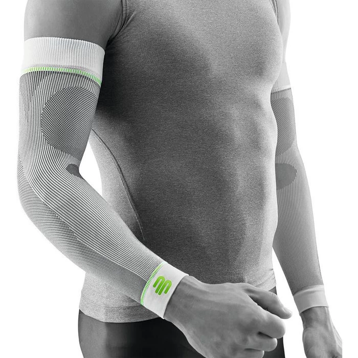 Bauerfeind Armling Sports Compression Sleeves Arm, Größe S / Kurz, Weiß, Beidseitig Tragbar, 2 Stück – Bild 2