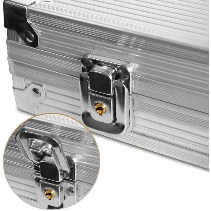 Eaxus Pokerkoffer 92110, 500 Chips, Aluminium-Koffer, 2 Decks, Dealer Button, Würfel – Bild 6