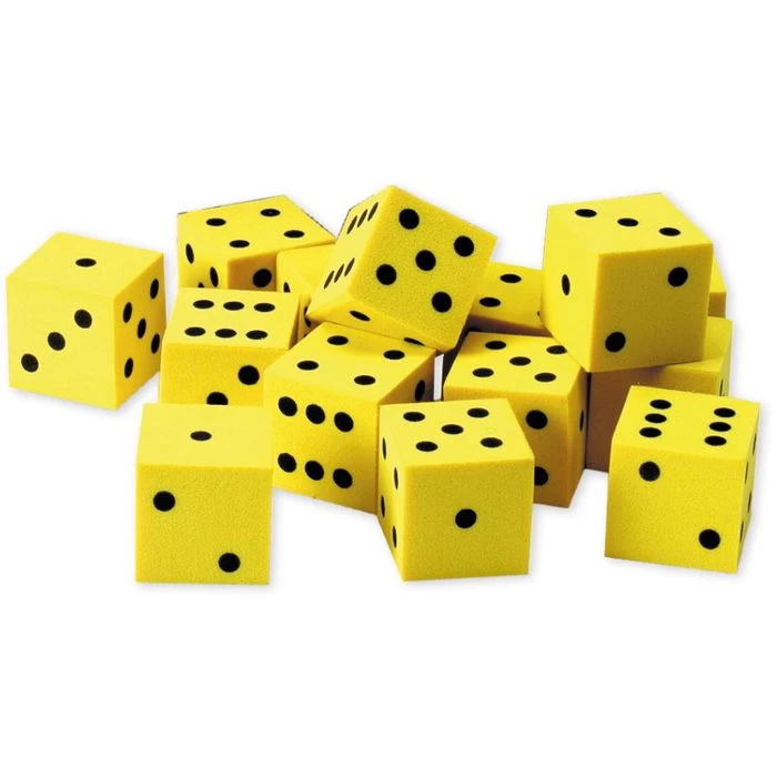 TimeTex Würfel 93600, Flüster-Würfel Gelb, Augenwürfel, 17mm Kantenlänge, 10 Stück