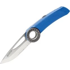 Petzl Klappmesser Spatha, S92AB, Klingenlänge 7,2cm, Kunststoff, Blau