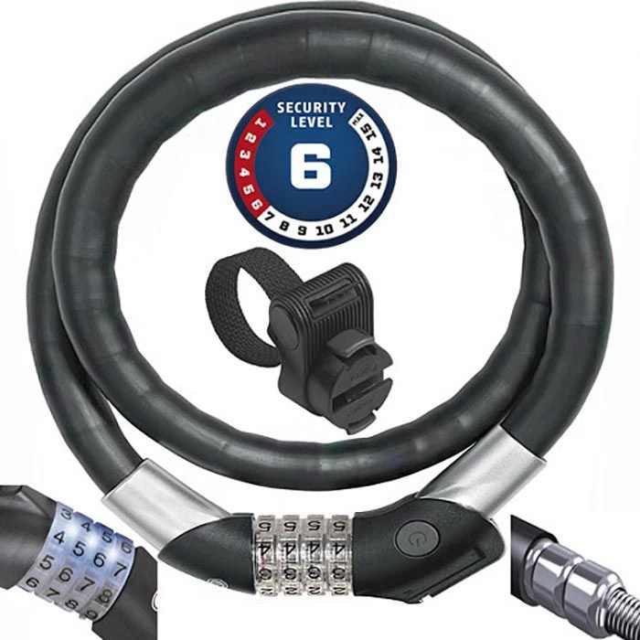 Abus Fahrradschloss Raydo Pro Steel-O-Flex 1460/85, Kabelschloss, LĂ€nge 85cm, Sicherheitslevel 6 â Bild 2