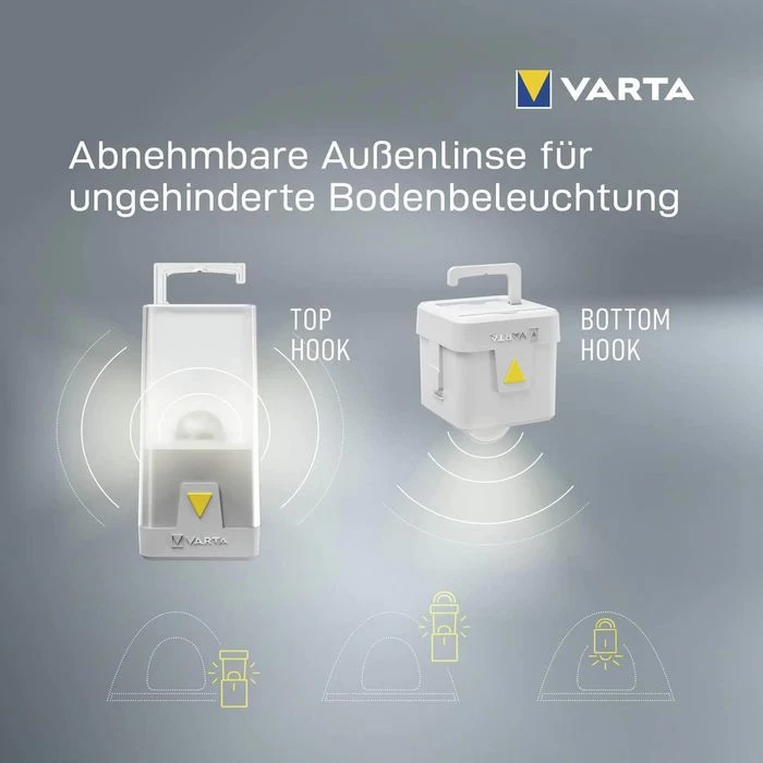 Varta Campinglampe Outdoor Ambiance L10 LED, 150 Lumen, Dimmbar, RGB, Spritzwassergeschützt – Bild 4