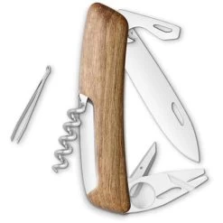 SWIZA Taschenmesser Tick Tool TT03, Holzgriff, Walnussholz 11 Funktionen, Zeckenwerkzeug Und Lupe