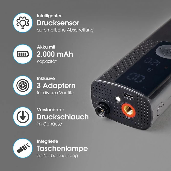 XLayer Luftpumpe 219008, Air Compressor, Akkupumpe, Mit Manometer â Bild 6