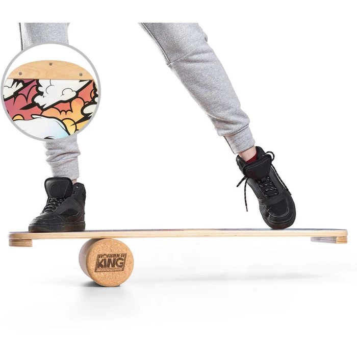 BoarderKING Balance-Board Indoorboard Classic, Set, 75x27x5 Cm, Inkl. Rolle & Bodenmatte, Beach â Bild 6