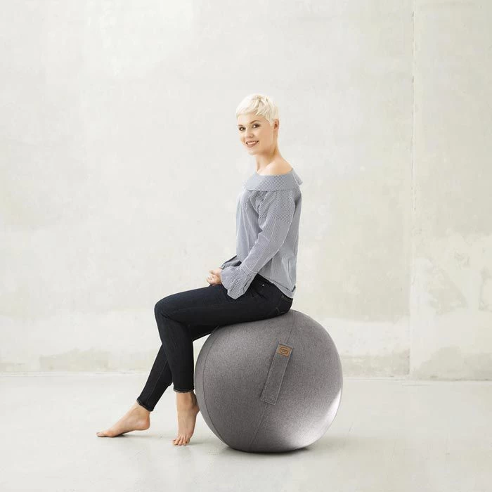 Sitting-Ball Sitzball FELT, Filzoptik, Grau – Bild 4