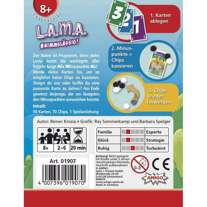 Amigo Kartenspiel 01907, L.A.M.A, Ab 8 Jahre, 2-6 Spieler – Bild 3