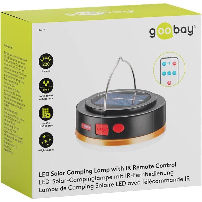 Goobay Campinglampe 4 Watt LED, 220 Lumen, Akku, Solar, Powerbank – Bild 6