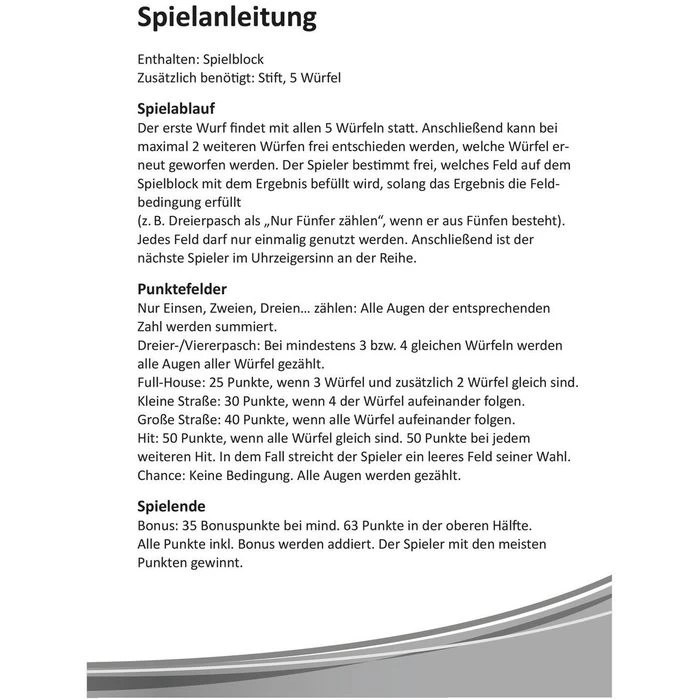 Idena Würfelspiel 40171 Würfelhit-Blöcke, Ab 8 Jahre, 2-8 Spieler, 170 Blatt, A5 – Bild 3