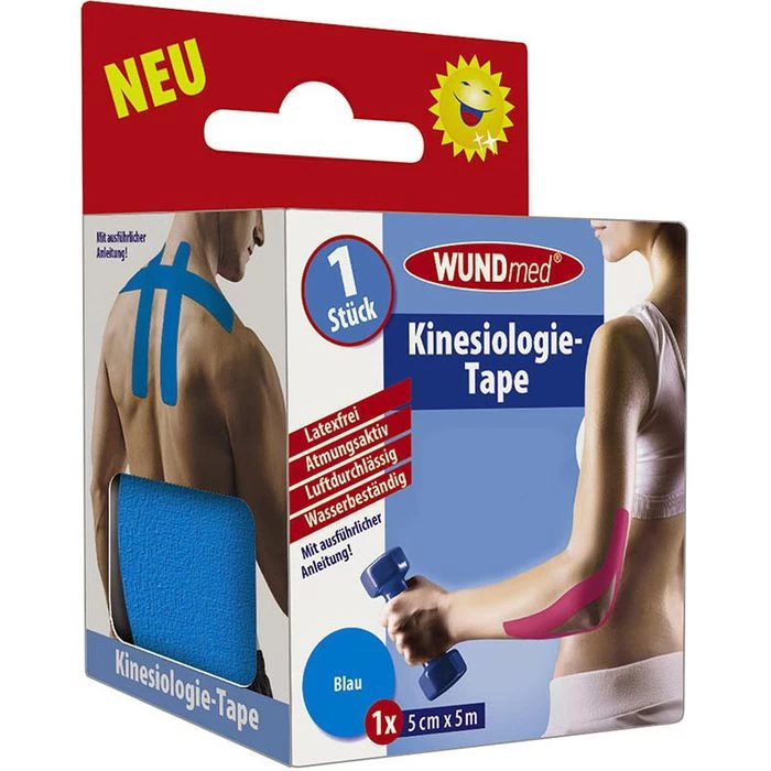 WUNDmed Kinesio-Tape Blau, 5m X 5 Cm, Wasserfest, Elastisch