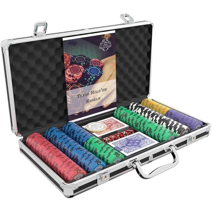 Bullets Pokerkoffer BG-PS-0007 Tony 300 Chips, Alu-Koffer, 2 Decks Plastikkarten, Dealer Button â Bild 2