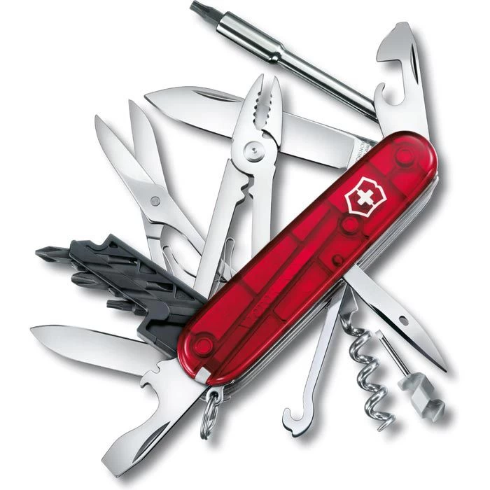 Victorinox Taschenmesser CyberTool M 1.7725.T, Rot Transparent, 32 Funktionen