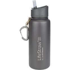 LifeStraw Trinkflasche Go Stainless Steel Grey, 0,7 L, Edelstahl, Grau, Mit Wasserfilter