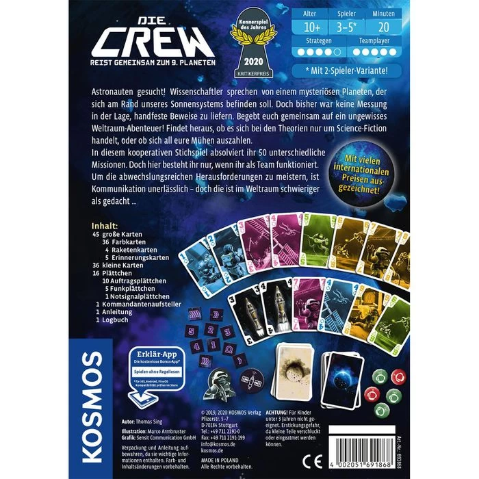 Kosmos Kartenspiel 691868 Die Crew, Ab 10 Jahre, 2-5 Spieler â Bild 3