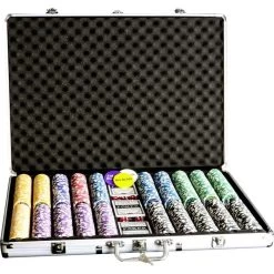 Nexos Pokerkoffer FP32516, 1000 Chips, Aluminium-Koffer, 3 Decks, Dealer Button, Würfel