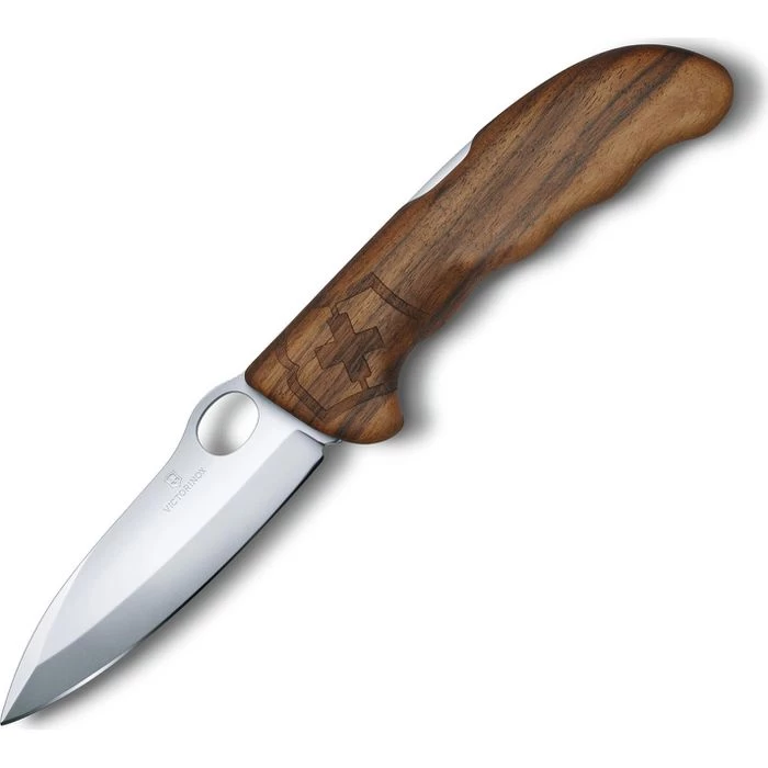 Victorinox Taschenmesser Hunter Pro Wood, Braun, 0.9411.M63, Holzgriff, 2 Funktionen, M. Gürteletui