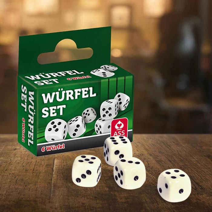 ASS Würfel Altenburger, 22574019, Weiß, Augenwürfel, 15mm Kantenlänge, 6 Stück – Bild 3