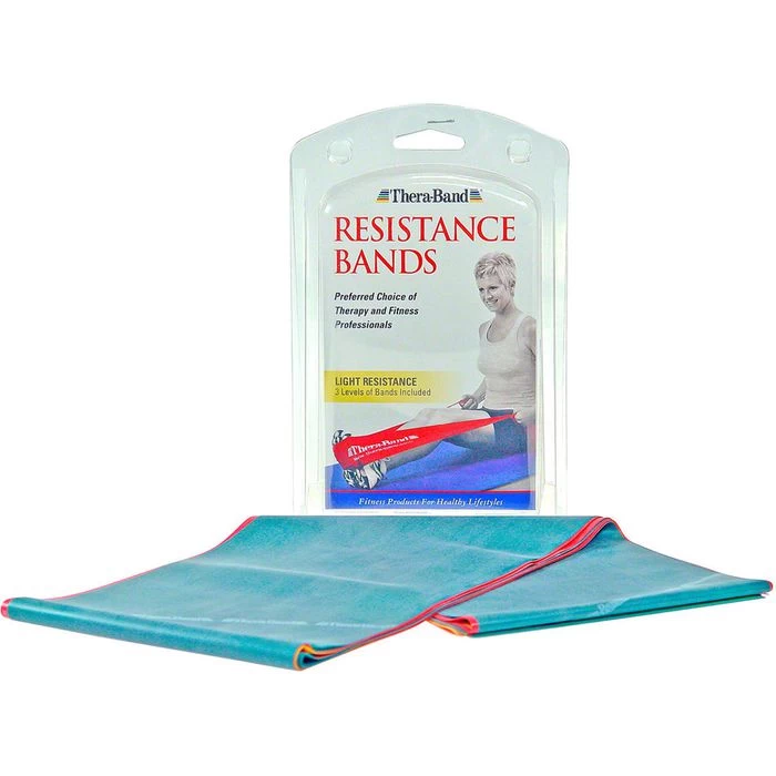 THERABAND Fitnessband Übungsband Set 1,5m, Leicht, Medium, Stark, 3 Stück