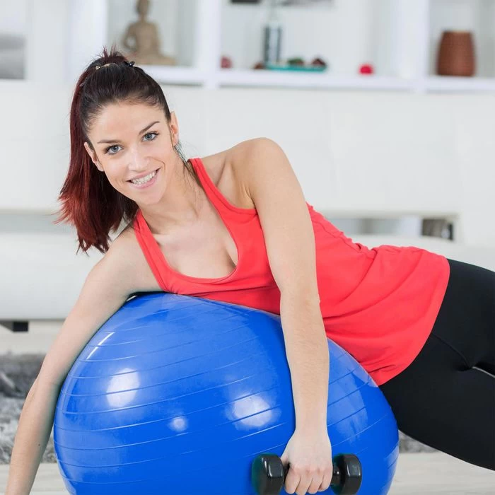Relaxdays Gymnastikball 75cm, Belastbar Bis 250kg, Blau â Bild 2