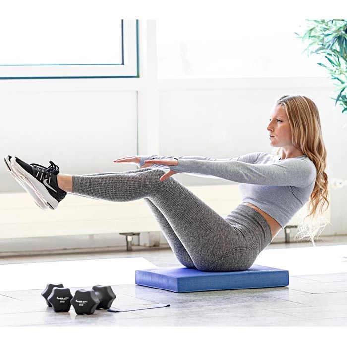 Balance-Pad MOVIT 50 X 40 X 6cm, Inkl. Gymnastikband, Blau – Bild 2