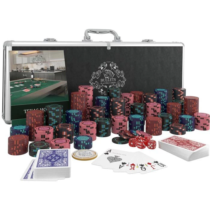 Bullets Pokerkoffer BG-PS-0008 Corrado, Alu-Koffer, 2 Decks Plastikkarten, 500 Chips Ohne Wert – Bild 2