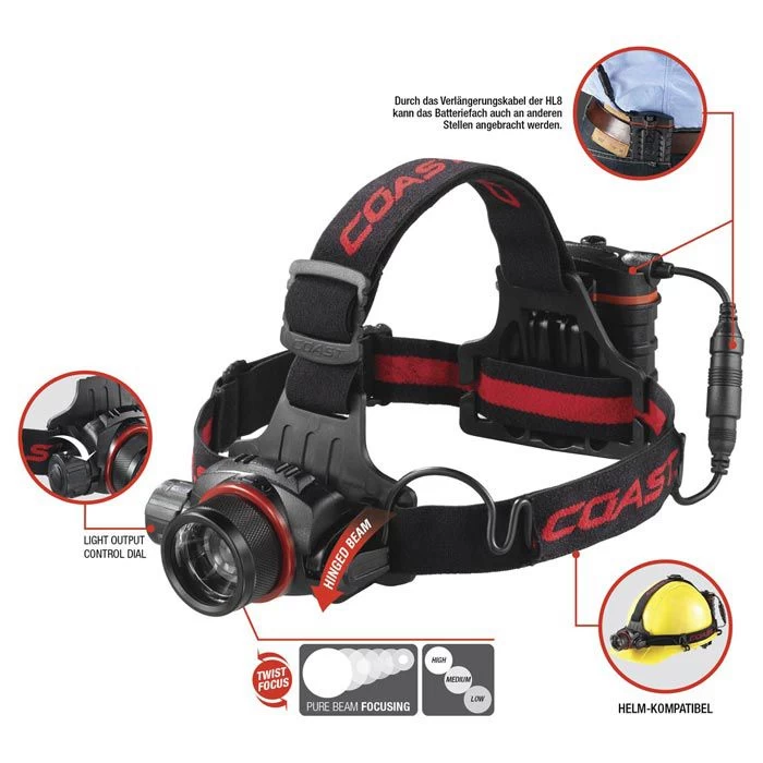 Coast Stirnlampe HL8, 615 Lumen, Spritzwassergeschützt – Bild 2