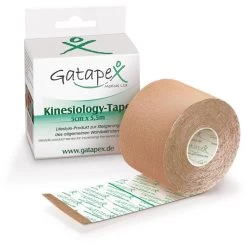 Gatapex Kinesio-Tape Hautfarben, 5,5m X 5cm, Wasserfest, Elastisch