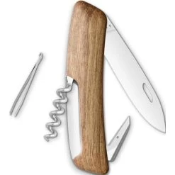 SWIZA Taschenmesser D01, Holzgriff, Walnussholz, 6 Funktionen