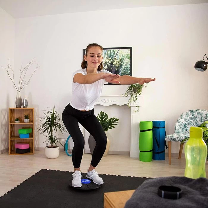 Relaxdays Balance-Board Bluefinity, Ø 36cm, Schwarz-blau – Bild 2