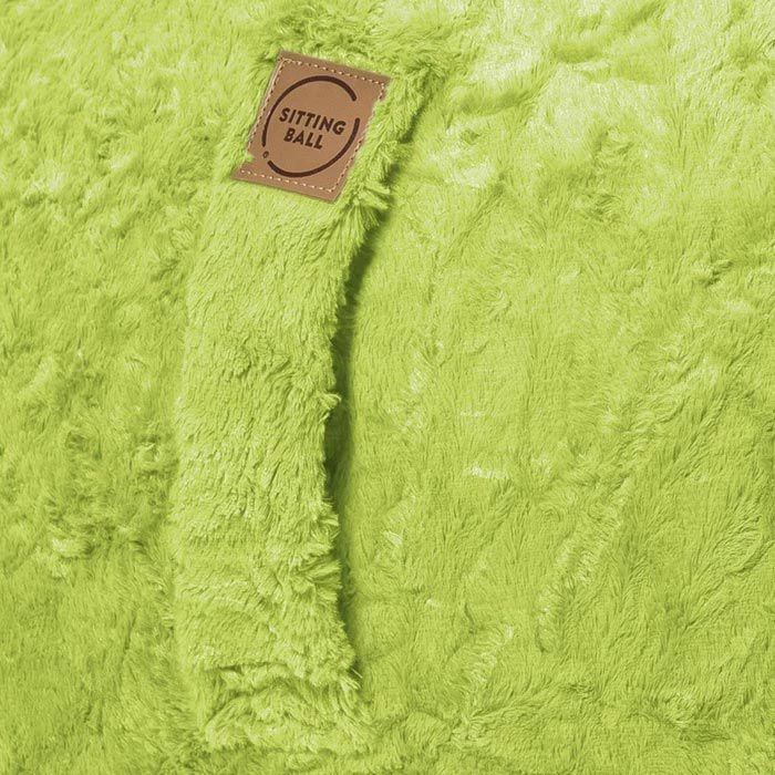 Sitting-Ball Sitzball FLUFFY 65cm, Webplüsch, Grün – Bild 3