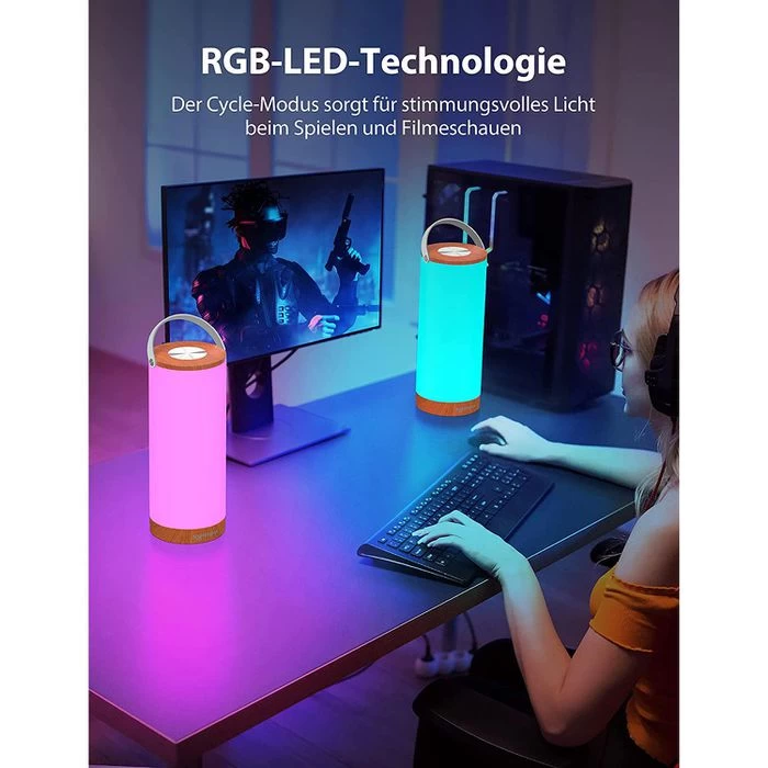 Sympa Campinglampe SP-DL008 LED, 300 Lumen, Dimmbar, RGB, Spritzwassergeschützt – Bild 2