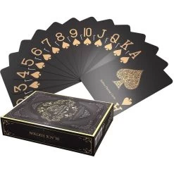 Bullets Spielkarten BG-KA-0009 Black Edition Poker, 54 Karten, Plastik, Anglo-Amerikanisches Bild