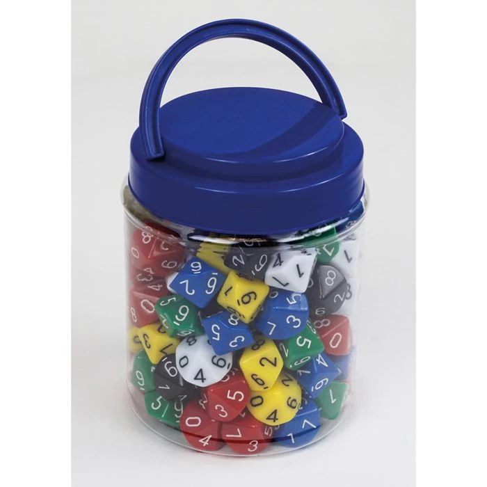 TimeTex Würfel 93636, Einer 0-9, Bunt, 10-seitig, Zahlenwürfel, Ø 20mm, 100 Stück – Bild 2