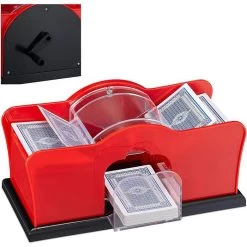 Relaxdays Kartenmischmaschine Mit Kurbel, Manuell, Kartenformat 6,3 X 9,1 Cm, Für 2 Decks