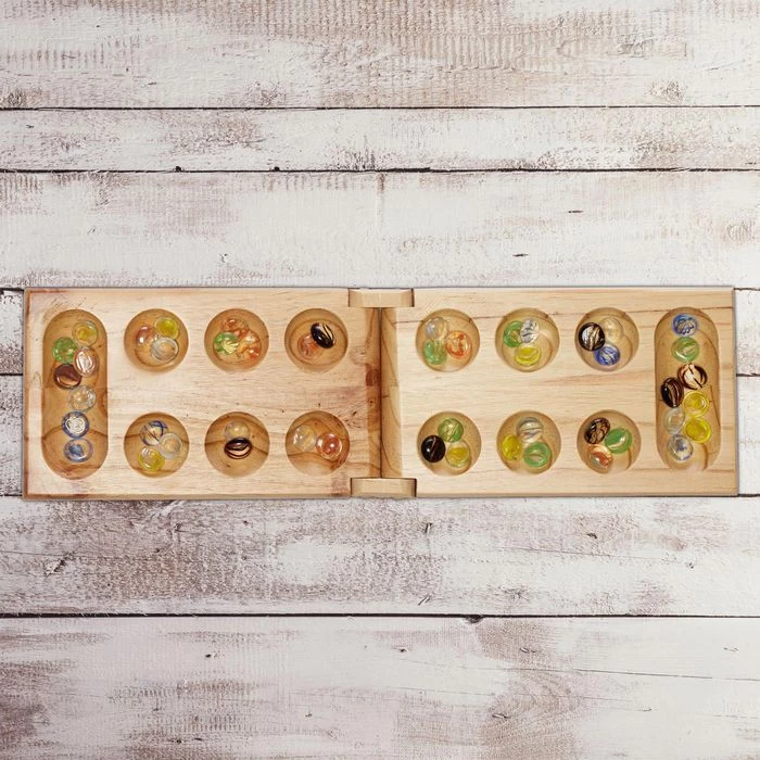 Relaxdays Brettspiel Kalaha - Steinchenspiel, Ab 6 Jahre, 2 Spieler – Bild 2