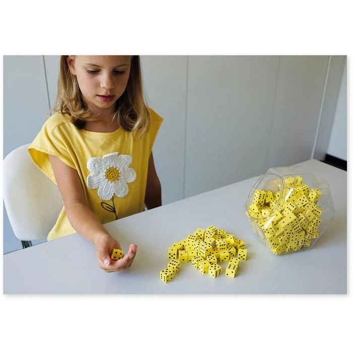 TimeTex Würfel 93600, Flüster-Würfel Gelb, Augenwürfel, 17mm Kantenlänge, 10 Stück – Bild 3