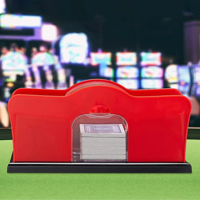 Relaxdays Kartenmischmaschine Mit Kurbel, Manuell, Kartenformat 6,3 X 9,1 Cm, Für 2 Decks – Bild 2