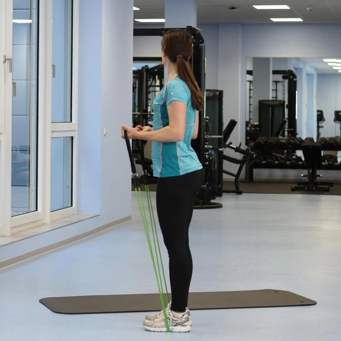 Togu Fitnessband Theragym Pro Set, 1,4m, Starker Widerstand, Grün, Mit Festen Griffen – Bild 2