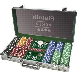 Piatnik Pokerkoffer 7903, 300 Chips, Aluminium-Koffer, 2 Decks, Dealer Button, Würfel