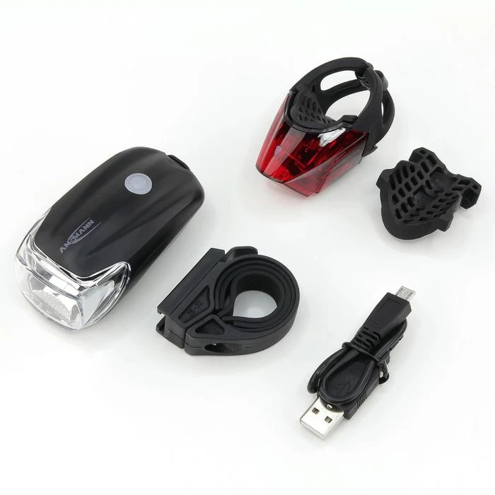 Ansmann Fahrradbeleuchtung CREE LED, Front-/ Rücklicht Set, LED, 35 Lux, USB Aufladbar – Bild 2