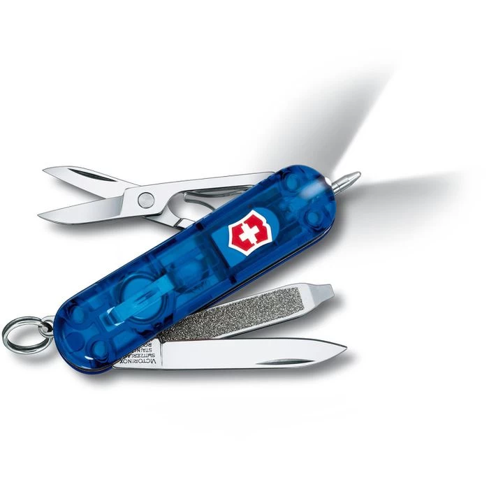 Victorinox Taschenmesser Signature Lite, 0.6226.T2, Blau Transparent, 7 Funktionen