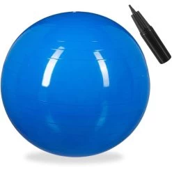 Relaxdays Gymnastikball 75cm, Belastbar Bis 250kg, Blau