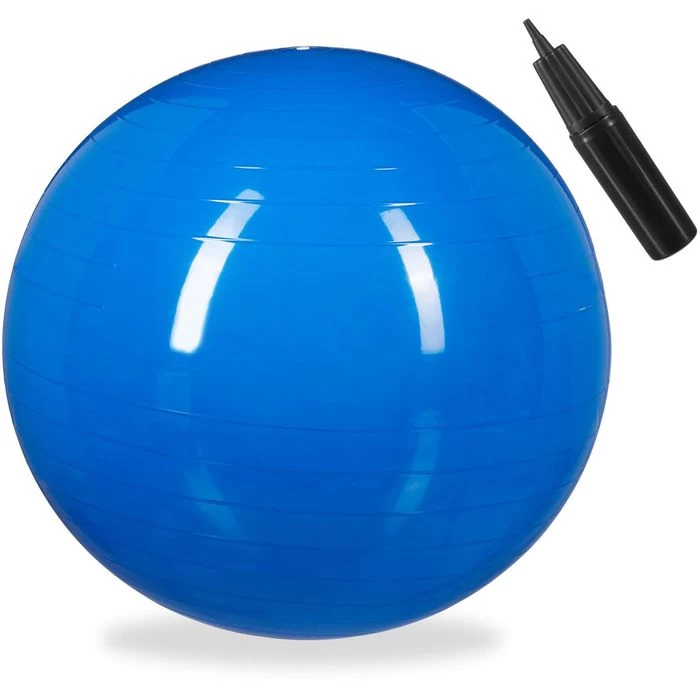 Relaxdays Gymnastikball 75cm, Belastbar Bis 250kg, Blau