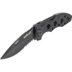 Wolfcraft Klappmesser 4289000, Klingenlänge 7,5cm, Aluminium, Schwarz