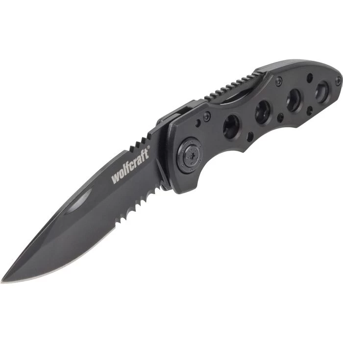 Wolfcraft Klappmesser 4289000, KlingenlÀnge 7,5cm, Aluminium, Schwarz
