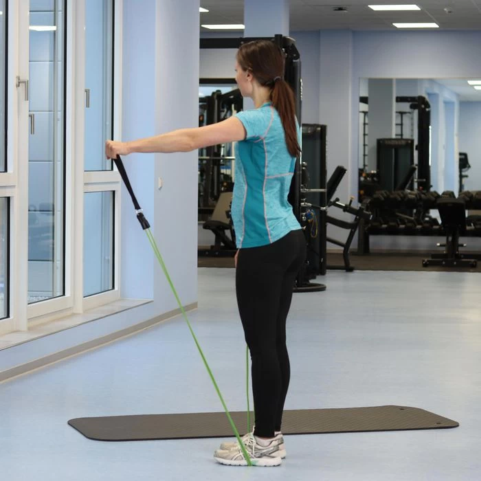 Togu Fitnessband Theragym Pro Set, 1,4m, Starker Widerstand, Grün, Mit Festen Griffen – Bild 3